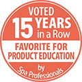 American Spa Professional's Choice Awards Winner for Product Education for Fifteen Consecutive Years