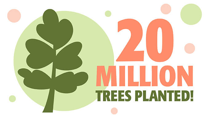 20 million trees planted